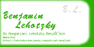 benjamin lehotzky business card